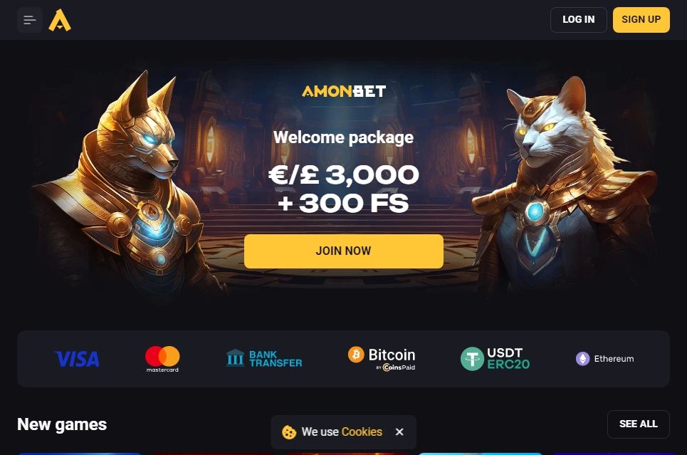 Amonbet Casino Desktop Screenshot