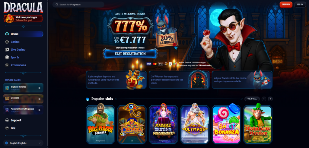 Dracula Casino Desktop Screenshot