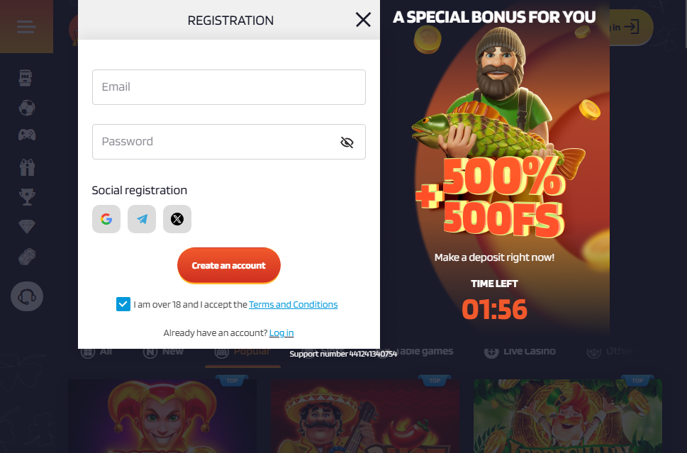 Lucky Mister Casino Desktop Screenshot